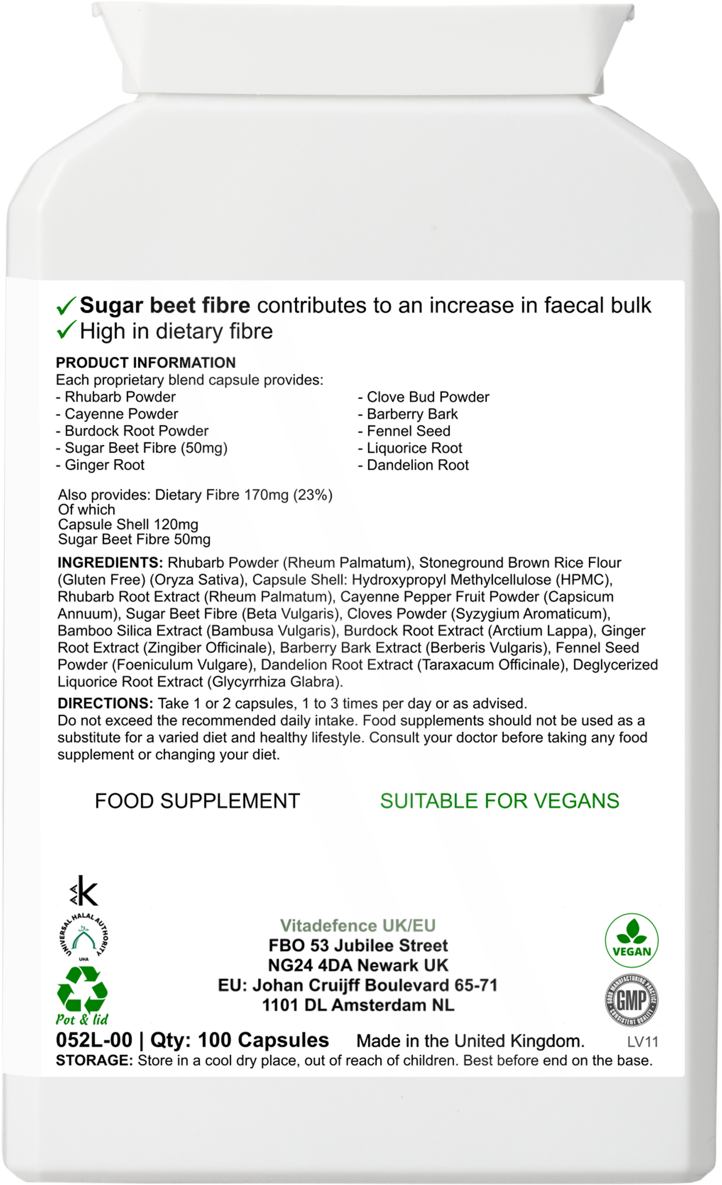 Rhubarb Multi | With Burdock, Clove & Botanicals – 100 Capsules