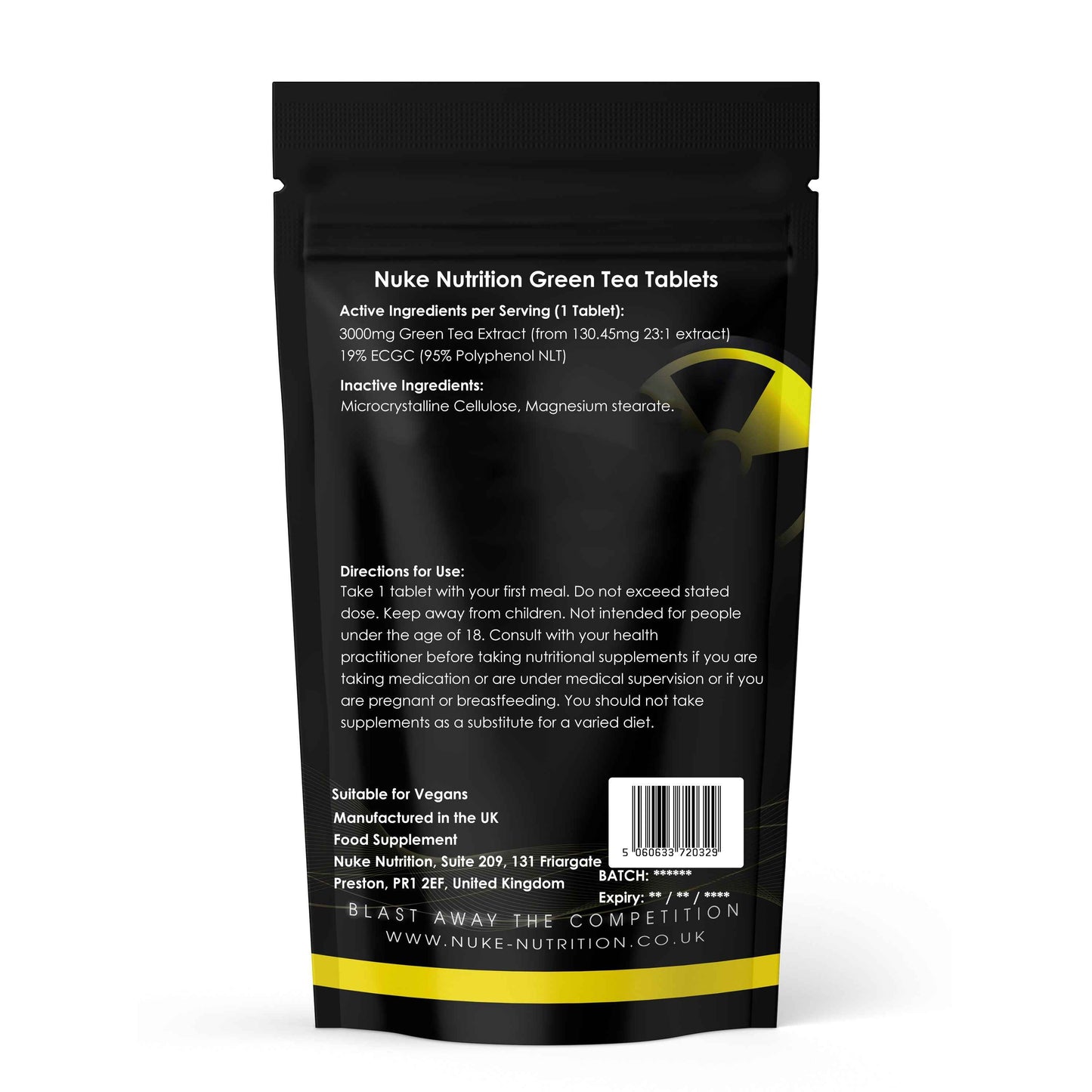 Green Tea Tablets Herbal Weight Loss & Fat Burner 3000mg with EGCG - Strong Natural Herbal Extract