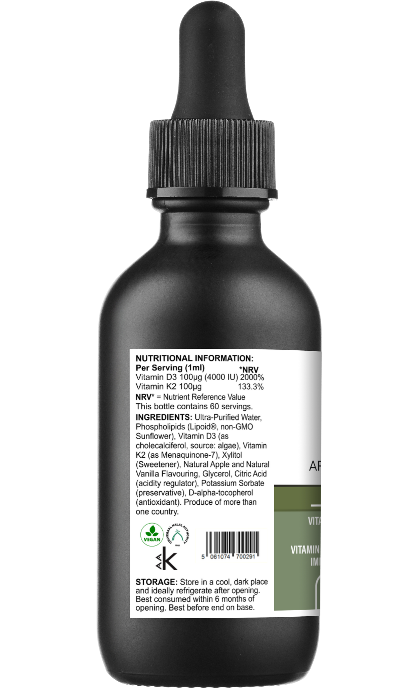 Liposomal Vitamin D3 & K2 – Apple & Vanilla Flavour