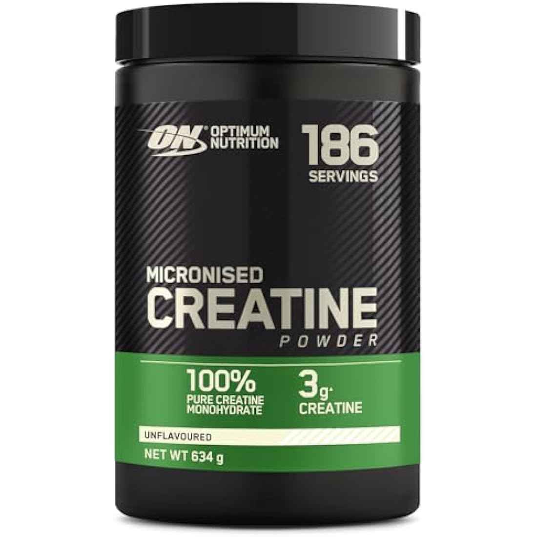 Optimum Nutrition Micronised Creatine Powder, 100% Pure Creatine Monohydrate Powder for Performance and Muscle Power, Unflavoured Shake, 186 Servings, 634 g