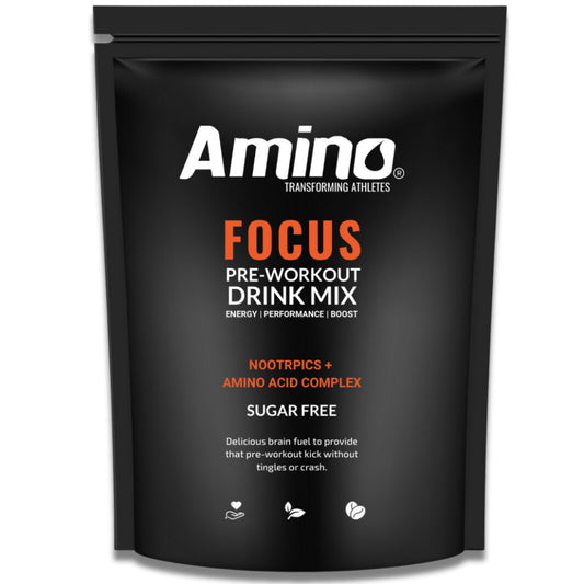 Amino Focus - Pre Workout Powder - 8000mg with Caffeine, Creatine, Citrulline & Tyrosine - Amino Acid Preworkout Drink Men & Women - Sugar Free Vegan