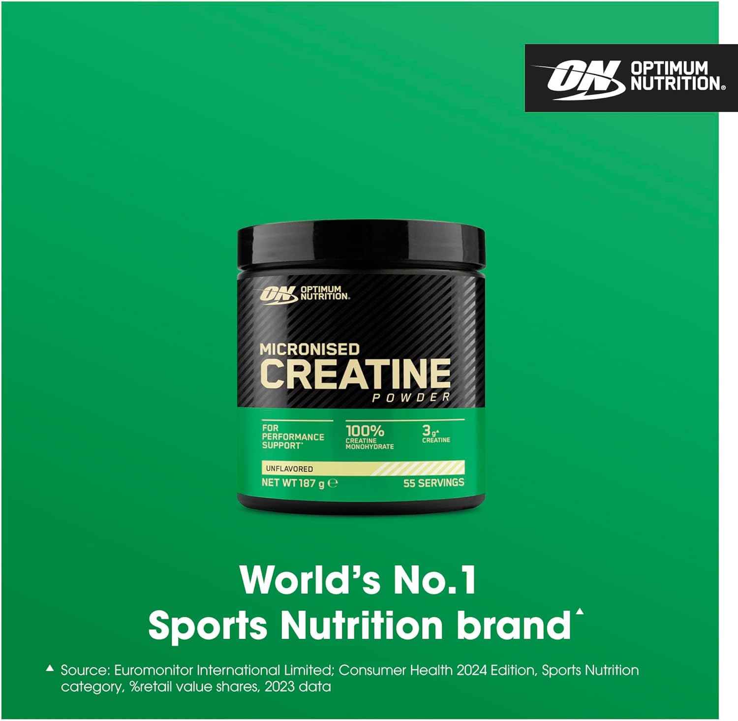 Micronised Creatine Powder, 100% Pure Creatine Monohydrate Powder for Performance and Muscle Power, Unflavoured Shake, 186 Servings, 634 g