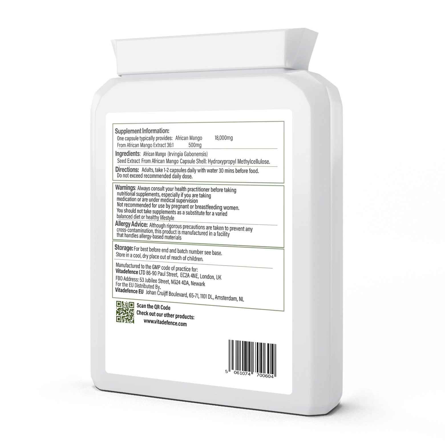 African Mango | Pure Seed Extract 18,000mg Equivalent – 60 Capsules