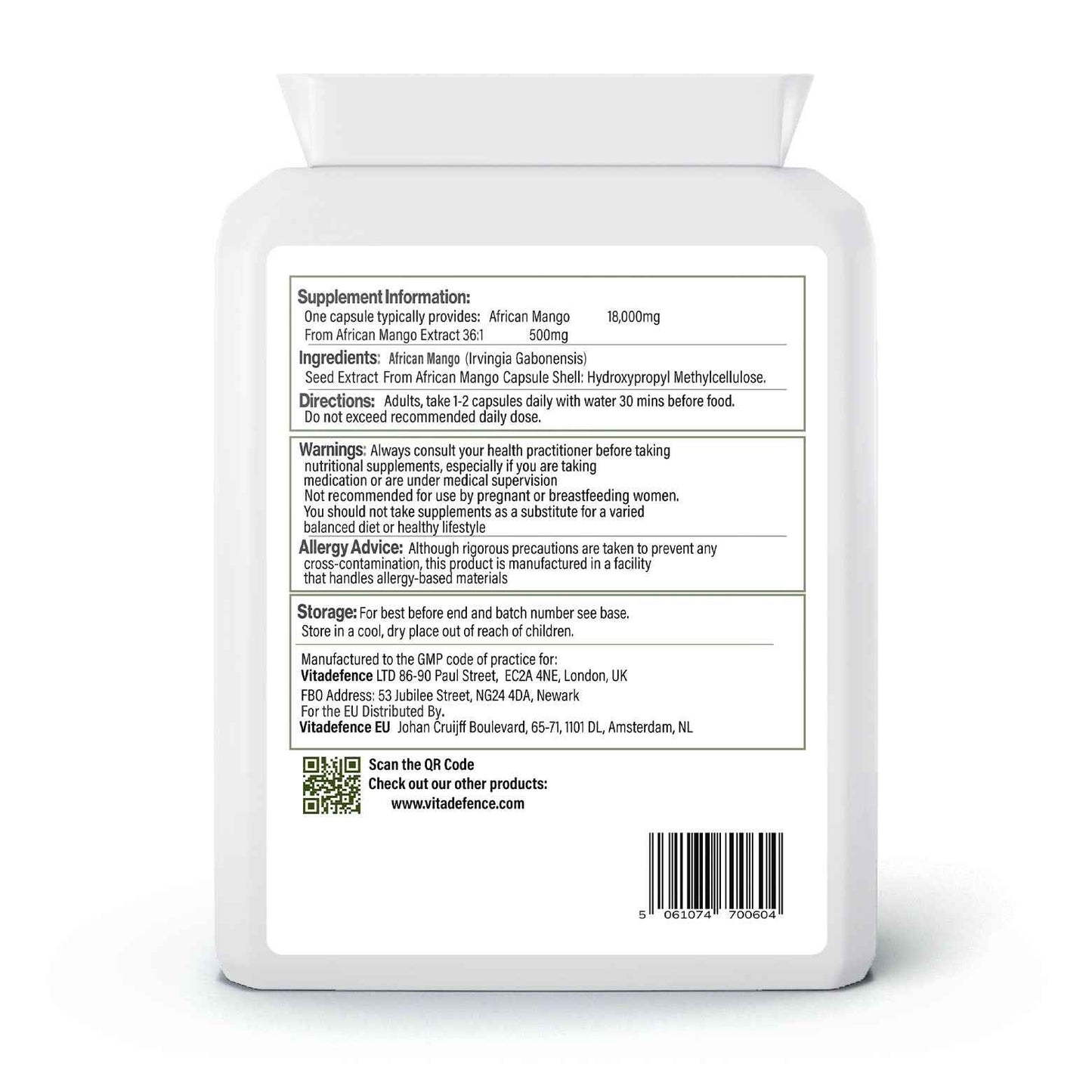 African Mango 2-Pack | Concentrated Seed Extract 500mg – 120 Capsules (2 x 60)