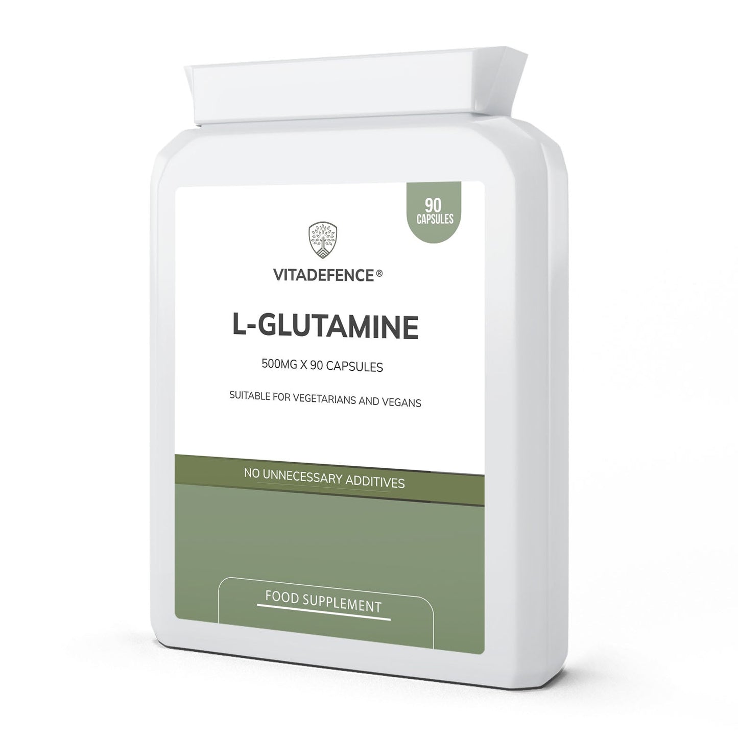 L-Glutamine 2-Pack | Pure L-Glutamine 500mg – 180 Capsules (2 x 90)