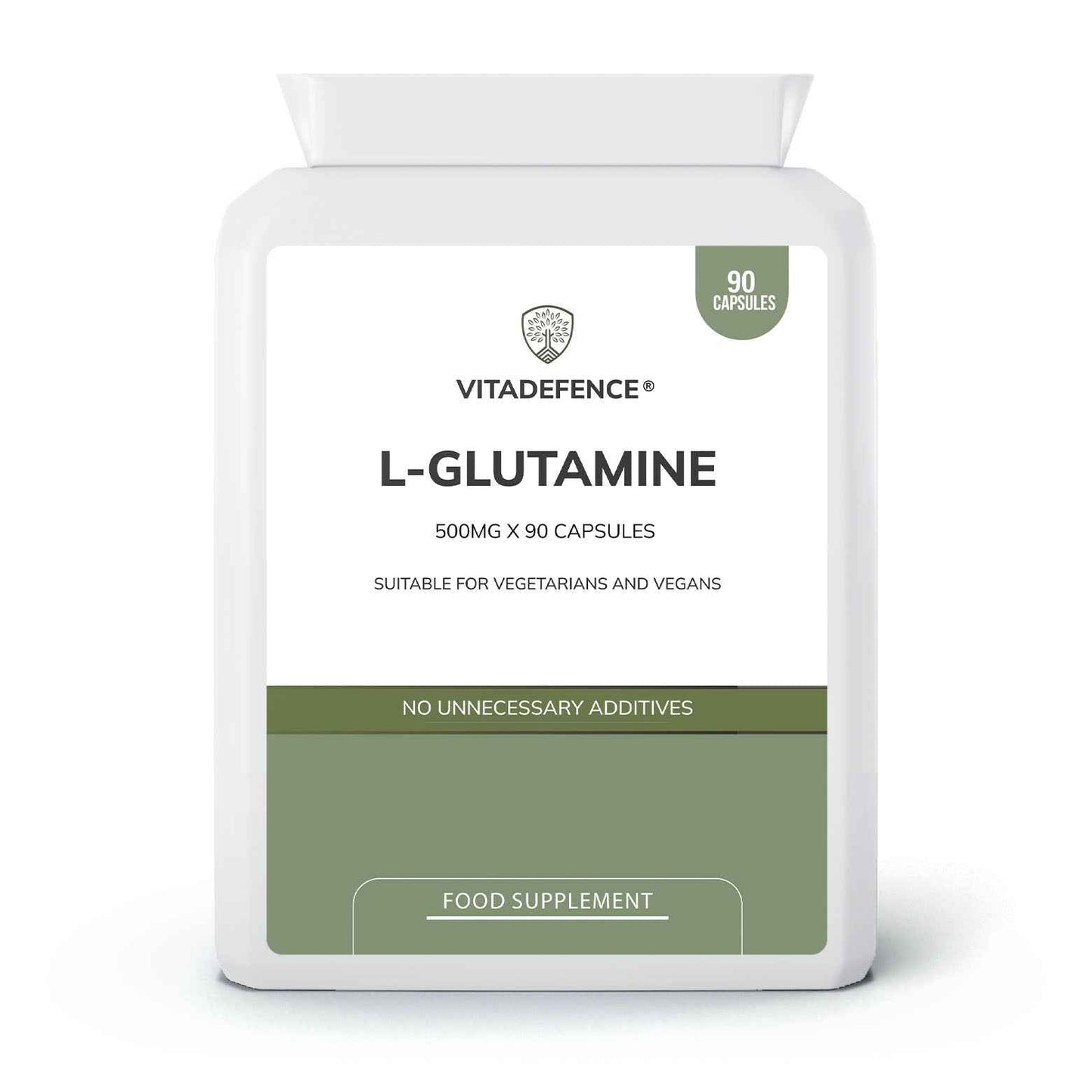 L-Glutamine 2-Pack | Pure L-Glutamine 500mg – 180 Capsules (2 x 90)