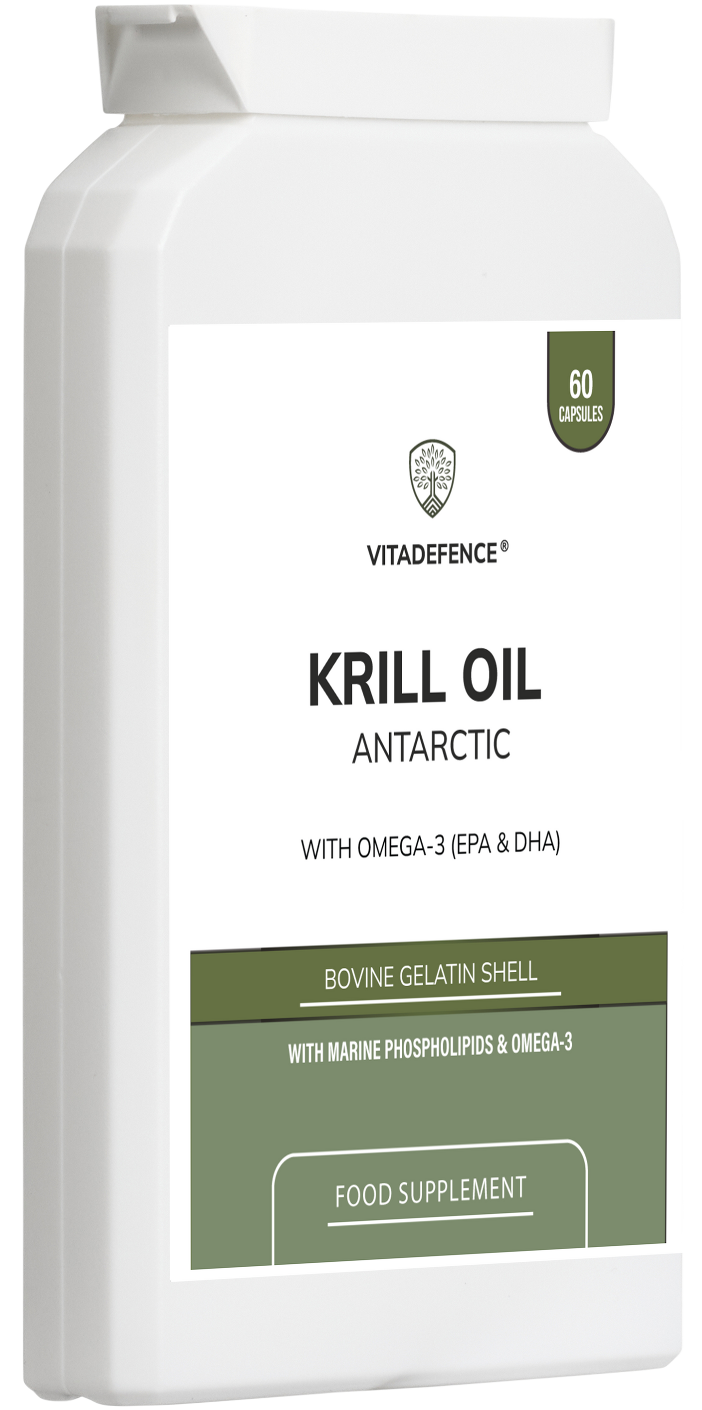Krill Oil Antarctic | 500 mg with EPA, DHA & Astaxanthin – 60 Softgels