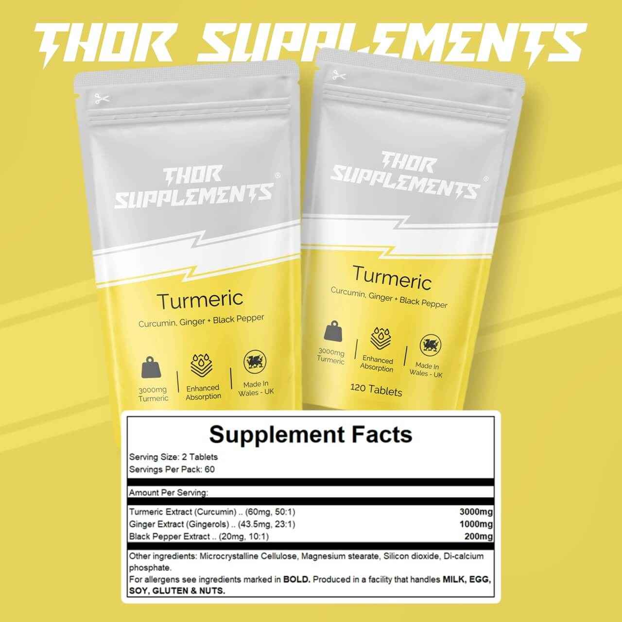 Turmeric, Ginger and Black Pepper | 120 Tablets