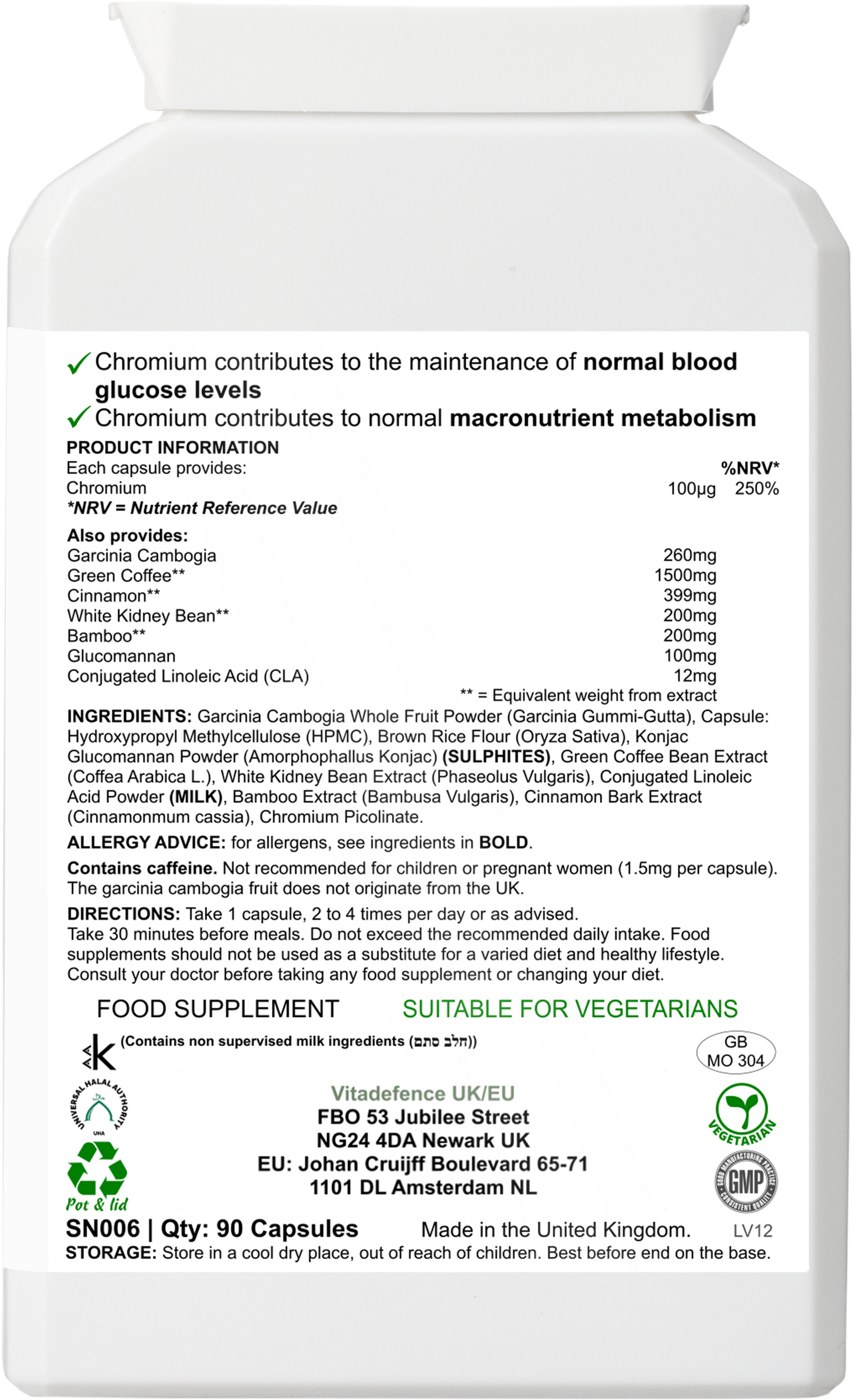 Garcinia Cambogia Multi | With Chromium & Green Coffee Bean – 90 Capsules