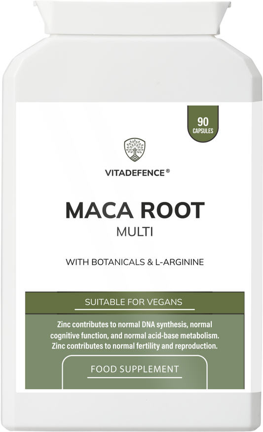 Maca Root Multi | With L-Arginine, Ginkgo Biloba & Zinc – 90 Vegan Capsules