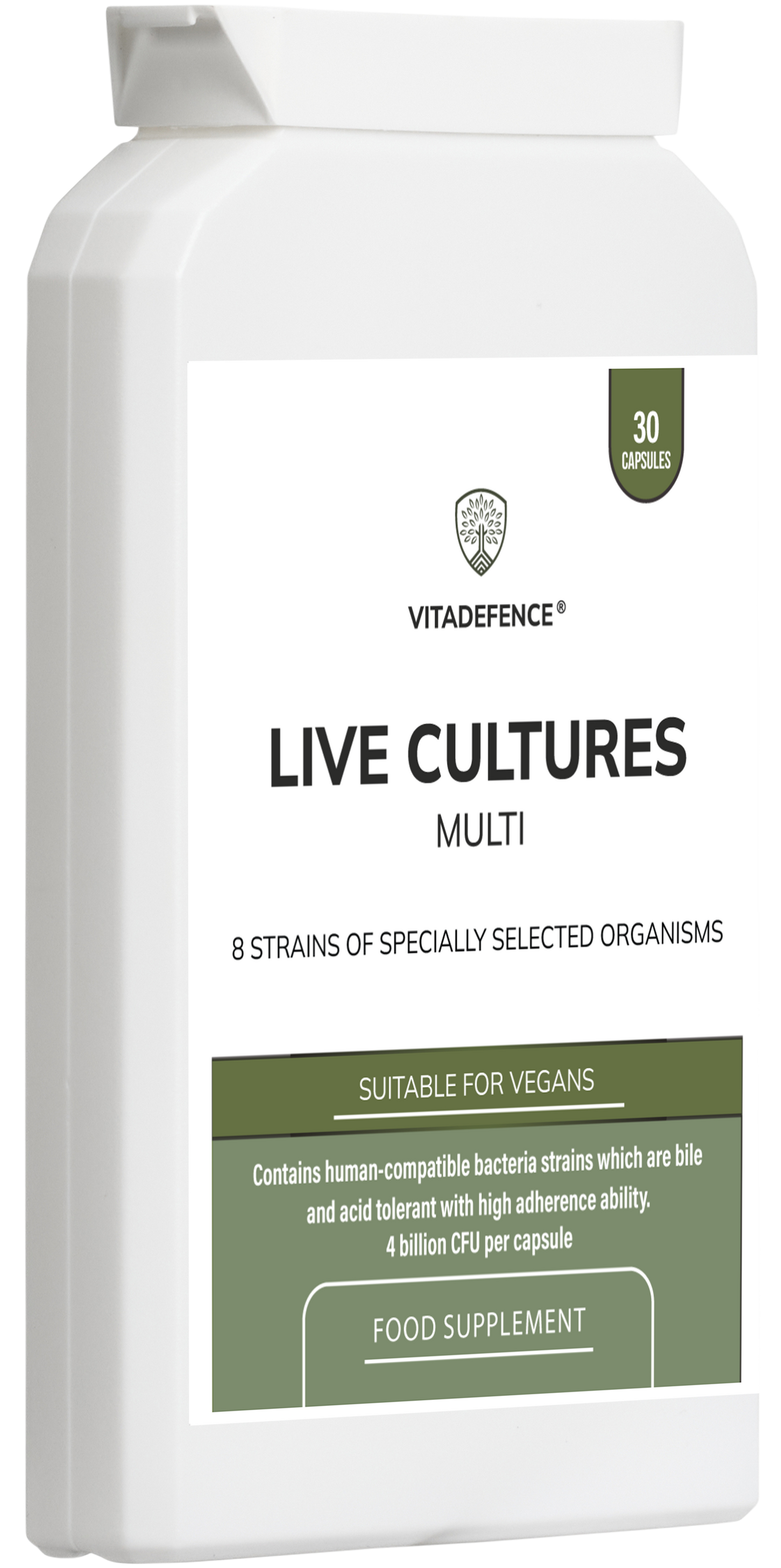Live Cultures Multi | 8 Strains, 4 Billion CFU – 30 Capsules
