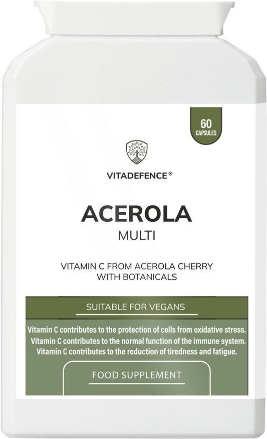 Vitamin C Capsules | Food-Based Acerola Vitamin C – 60 Vegan Capsules