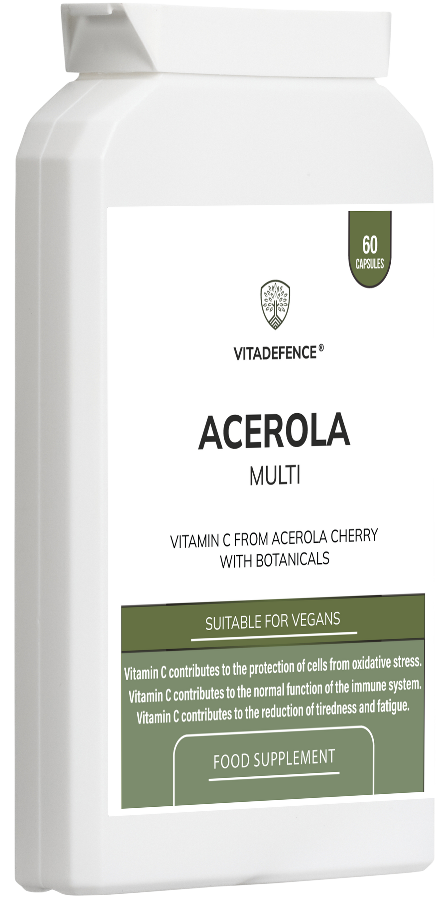 Vitamin C Capsules | Food-Based Acerola Vitamin C – 60 Vegan Capsules