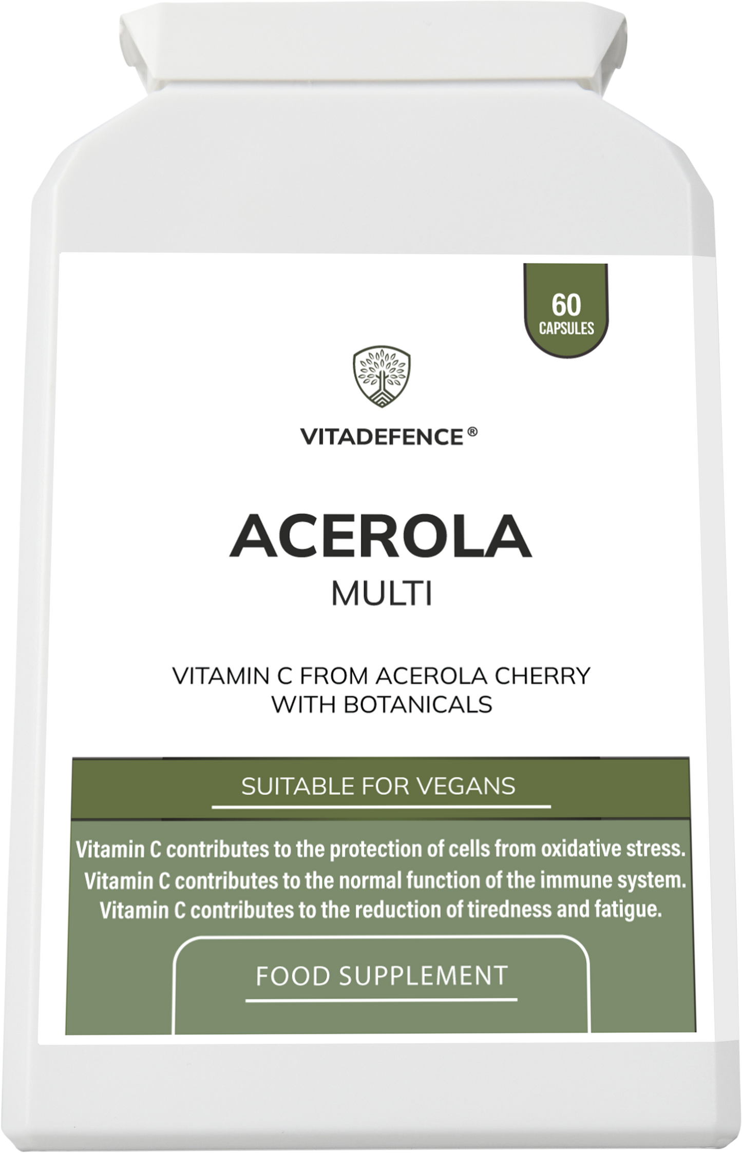 Vitamin C Capsules | Food-Based Acerola Vitamin C – 60 Vegan Capsules