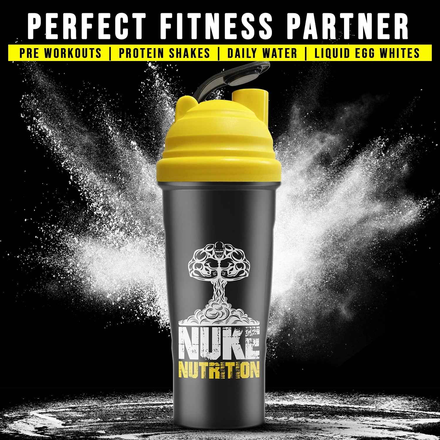 Nuke Nutrition Protein Shaker Gym Bottle 700ml - Easy Clean & Dishwasher Safe