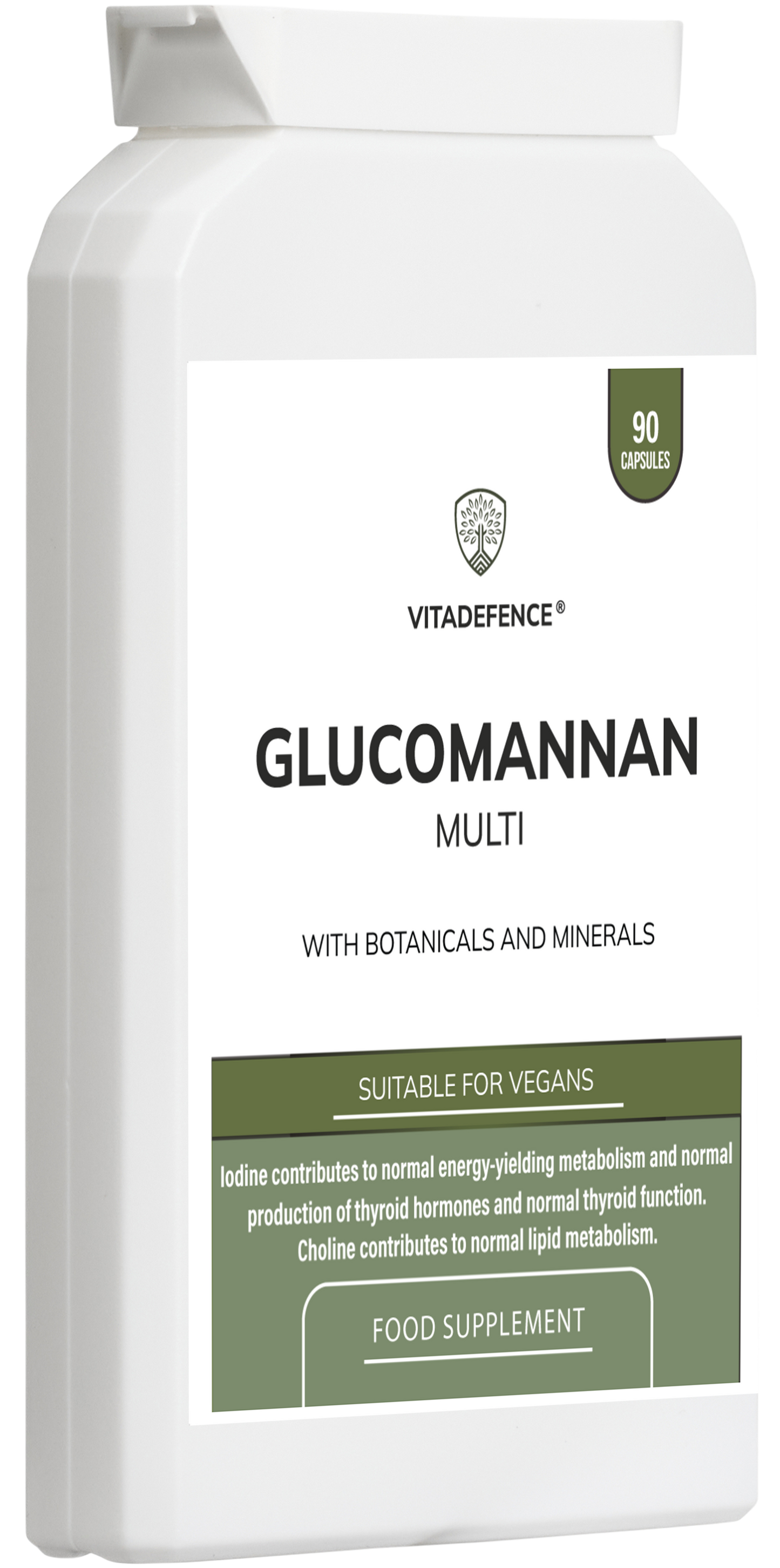 Glucomannan Multi – Vitamin B6, Choline, Minerals & Botanicals – 90 Vegan Capsules