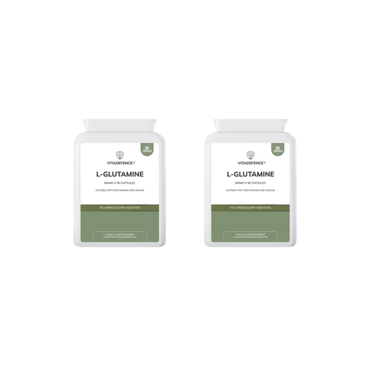 L-Glutamine 2-Pack | Pure L-Glutamine 500mg – 180 Capsules (2 x 90)