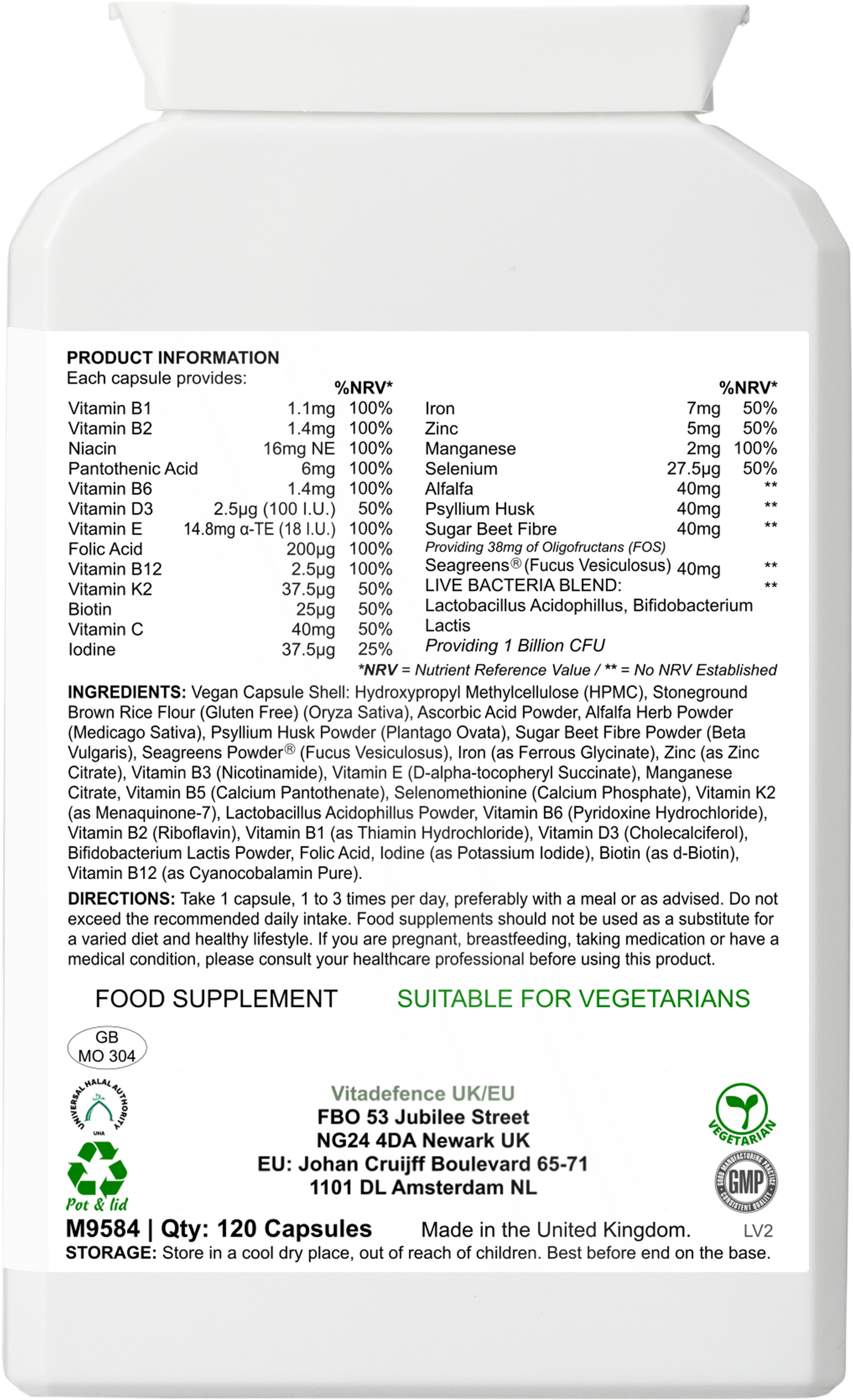 Vitamins Multi | With Botanicals, Minerals & Live Cultures – 120 Capsules