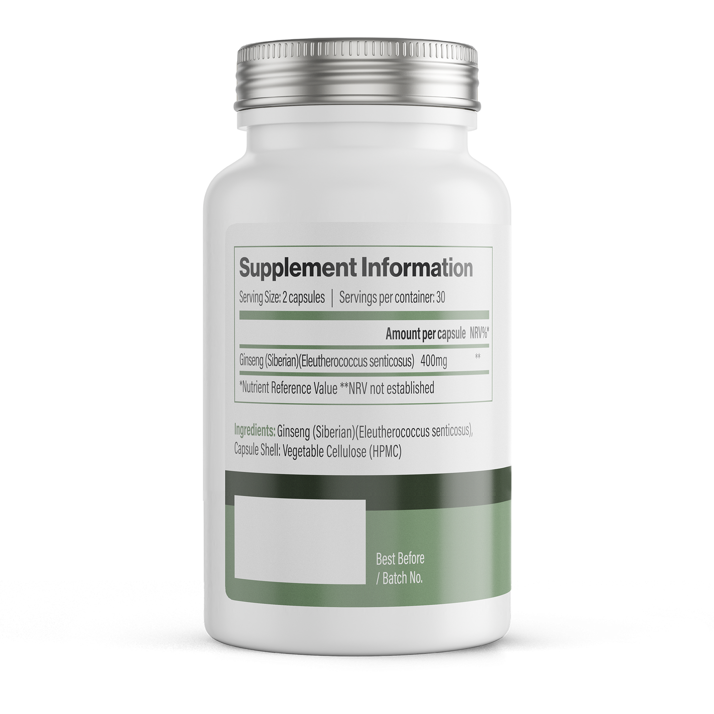 Siberian Ginseng | 400 mg Vegan Capsules – 60 Count