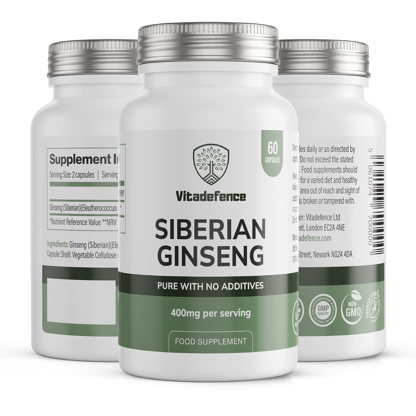 Siberian Ginseng | 400 mg Vegan Capsules – 60 Count