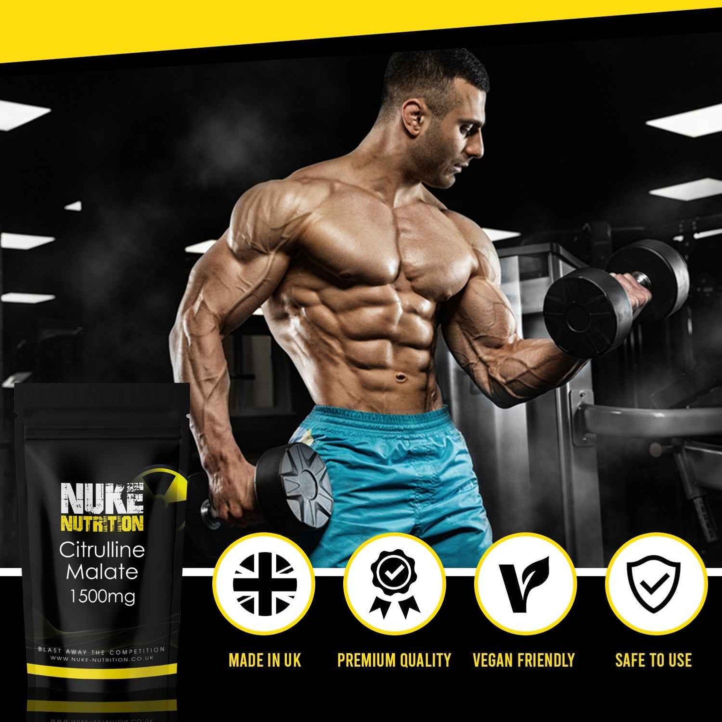 L-Citrulline Malate Pre Workout Nitric Oxide Booster Energy Production Capsules